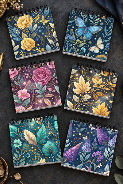 giftkonsept Mystical Night and Butterfly Patterned Mini Notepad Set