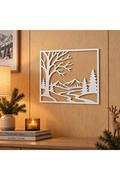 NOOT Decorațiune de perete Iarna Magică – Plexiglas alb, 26 × 24 cm |