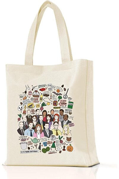 GENERAL حقيبة حمل قماشية من The Office Merchandise، حقيبة حمل قابلة لإعادة ال...