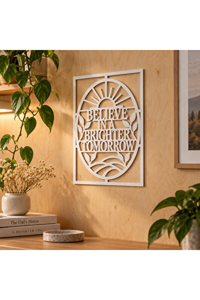 NOOT Placă decorativă motivațională „BELIEVE IN A BRIGHTER TOMORROW”, plexigl...
