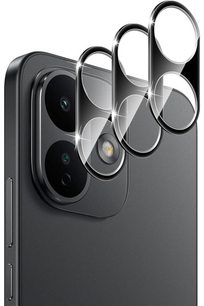 m.tk moveteck Xiaomi Redmi Note 17 Pro 5g Compatible Camera Protection Lens Protector Tempered Glass Unbreakable Glass with Application Apparatus - Black