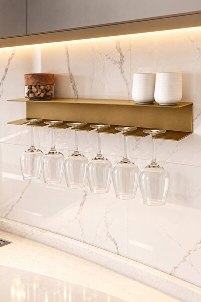 VENON Aging | |   Başak Kadehli̇k & Raf Wall Mounted Glass Rack 54 cm Glass H...