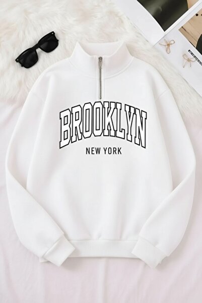 Vordevia Γυναικεία - Ανδρικά φούτερ Brooklyn με μισό φερμουάρ και 3 κλωστές σ...
