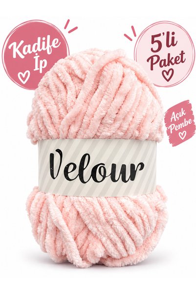 velour Kadife İp 5’li Paket %100 Mikrofiber Örgü İpi 100 g 120 mt Kadife Yün ...