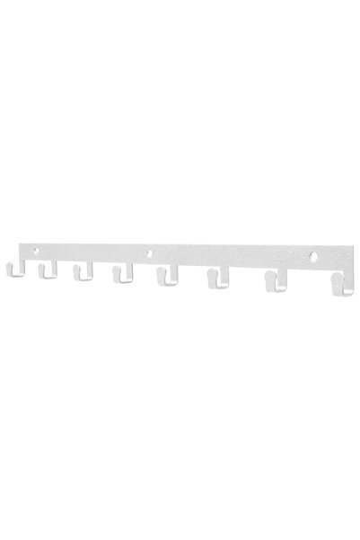 OEM Cuier hol pentru perete Simplu, cu 8 agatatori, alb, 39.5 x 2 x 35 cm, 1C