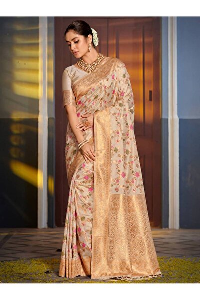 ViViRaSmi Banarasi Silk Saree with Rich Pallu & Blouse Piece - Fall and Pico Stitched, Perfect for Weddings, Festivals & Parties, Vivirasmi, Premium Banarasi Silk Saree.