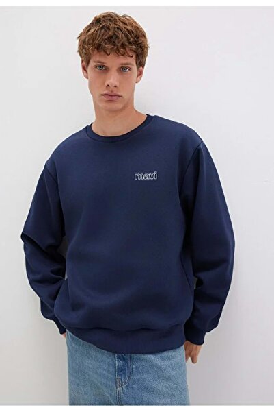 Mavi M0S10379 Logo Baskılı Sweatshirt Erkek Sweatshirt LACİVERT