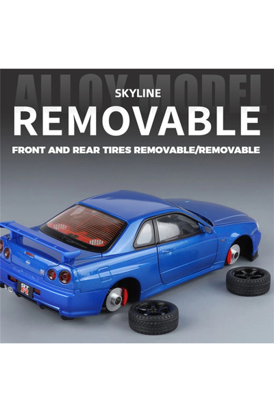 WELLY 1:18 Large Scale Skyline Aries Gt-R R34 Model Car