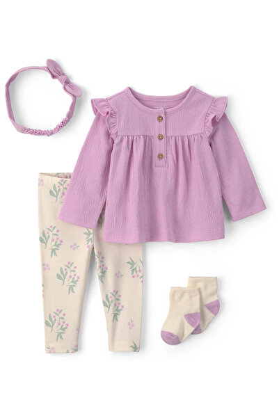 Carter's Baby Girl Set of 3 Newborn-12 Months Purple