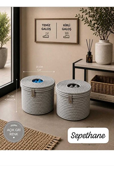 SepetHane 25x26 Galoş, Çöp Kovası Çok Amaçlı Sepet Saklama Kutusu Dekoratif S...