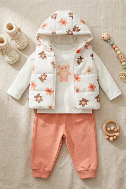 thechild baby collection Kız Çocuk Kapşonlu Yelekli Alt Üst Takım | Sweetshir...
