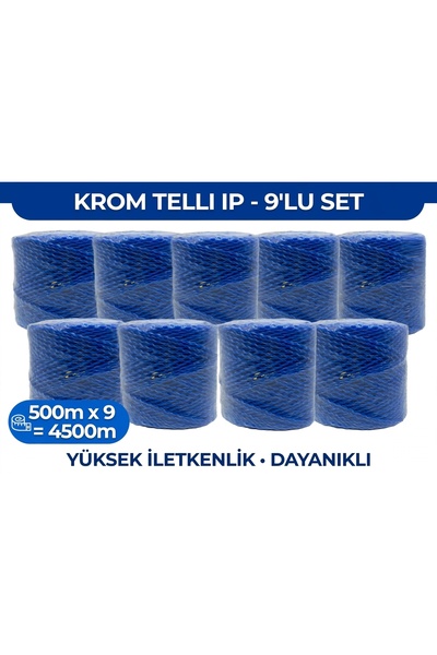 9 adet 2 KROM TELLİ MİSİNELİ İP TEL TURGUT TEKNOLOJİ YILDIRAN ELEKTRİKLİ ÇİT SİSTEMLERİ DOMUZ ve AYI KOVUCU