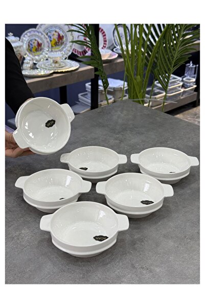 Doğudeko Porcelain 6-Piece Oven Dish Multi-Purpose Deep Bowl