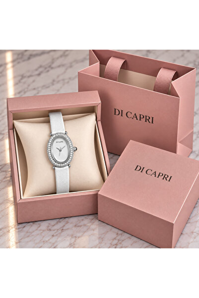 Generic Brand Di Capri Watch Women Silver Bracelet White Dial Studded Looster...