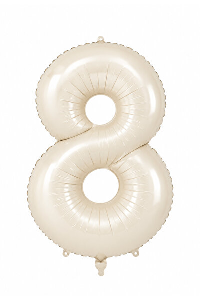 baloss fer 8 Cream Number Foil Balloons 76 cm 34 Inch Large Size Eight Number...