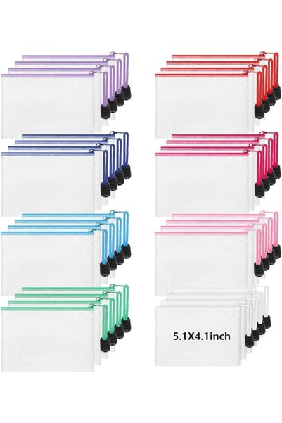 Jetec 32 Pcs Mesh Zipper Bags Toy Storage Bikini Organizer Bag Bolsas Para Gu...