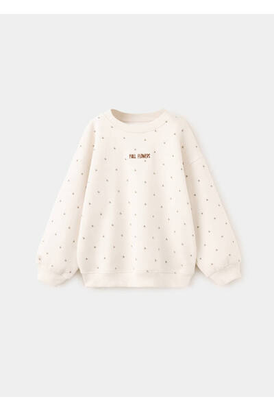MANGO Baby İşleme detaylı çiçek desenli sweatshirt