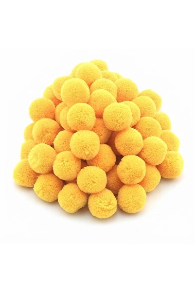 DUCK HOBY 50 Pieces 2cm Yellow Pompoms Soft Pompoms Plush, Felt Pompoms, Wool...