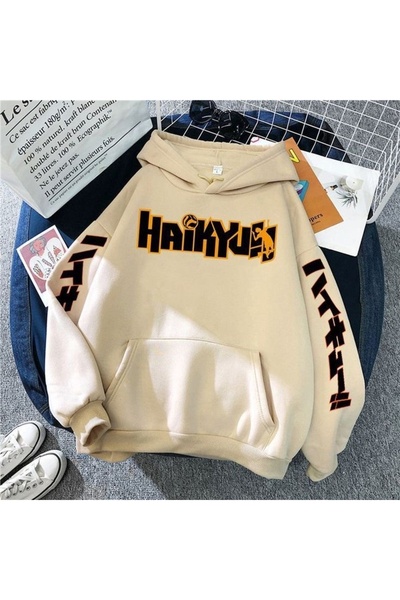 Vordevia Haikyuu Printed Premium Oversize Hooded 3-Yarn Cotton Sweatshirt
