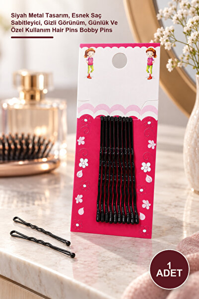 Yenilig 1 Piece Wire Clip – Black Metal Design, Flexible Hair Fixer, Discreet...