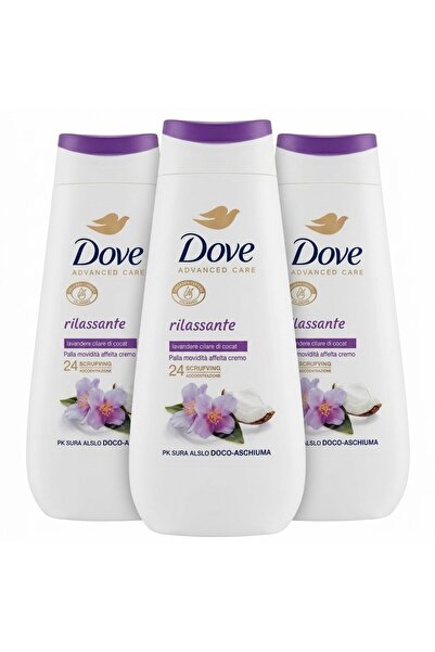 Dove Set de 3 Gel de duș relaxant cu iasomie și cocos, Îngrijire Avansată, 3 ...