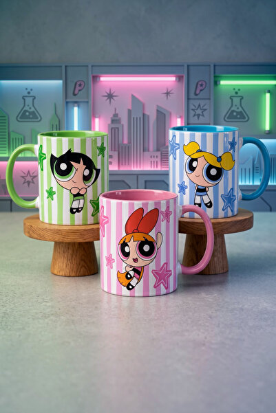 Cool Stuff Studio Powerpuff Girls Buttercup Blossom Bubbles 3'lü Kupa Seti