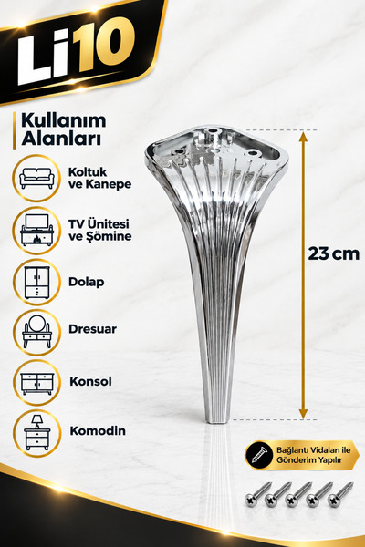LOTUS 23 CM GOLD PLASTİK AYAK KOLTUK , TV ÜNİTESİ , ŞÖMİNE ,KONSOL , KOMODİN , DOLAP , DRESUAR , MOBİLYA AYAĞI