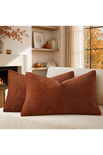 a moment Pack of 2 Decorative Chenille Cushion Cover Throw Pillow Covers with...