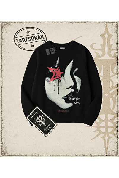 Tarzsokak Gotik & Grunge STREETWEAR AWAY YOUR Bisiklet Yaka Sweatshirt