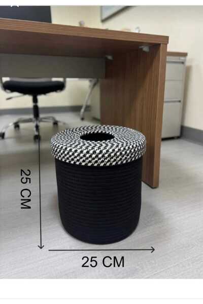 SepetHane 25X25 Trash Can, Shoe Basket, Potato Basket, Multi-Purpose Basket, Storage Box, Decorative