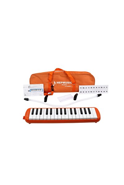 hepeğitim 32 Tuşlu Bez Çantalı Turuncu Melodika (Yedek Ağızlıklı)