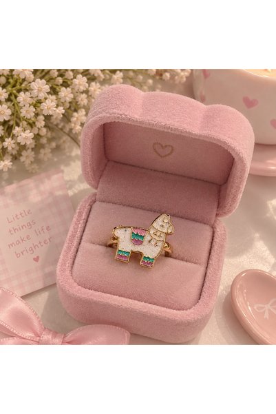 Eloré Colorful Animal Charm Ring Set