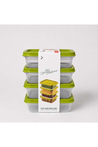 Sariva Home Set of 4 500 ml Food Storage Containers with Lids for Fruits, Sal...