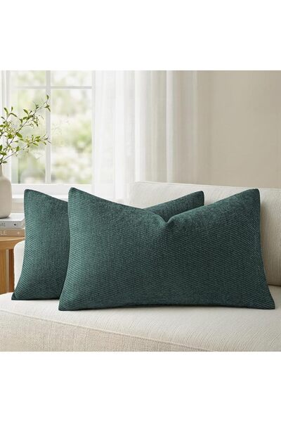 a moment Pack of 2 Decorative Chenille Cushion Cover Throw Pillow Covers with...