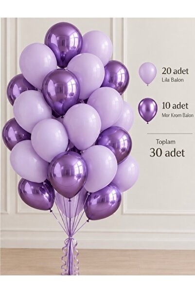 Öztürkpartievi 30-Piece Balloon Set – 20 Macaron Balloons + 10 Chrome Balloons