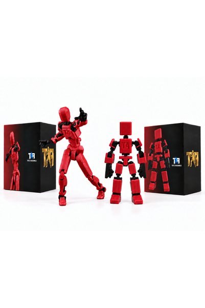 - İkili Paket - Classic Guy & Mini Guy - Kırmızı - Tam Eklemli Pozlanabilir Aksiyon Figürü