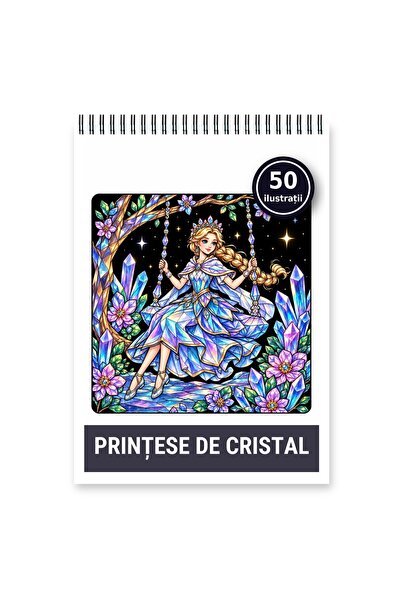 Legendary Gifts Carte de colorat, 50 de ilustrații Printese de Cristal, 106 p...