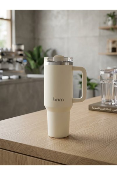 Generic Brand كوب حافظ للحرارة مع مقبض وغطاء من Brim