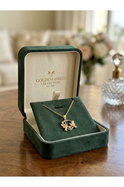 İNN JEWELLERY 316 L Çelik Kolye Kalpli Kuş Vintage Figürlü Renk Atmaz