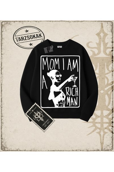 Tarzsokak Gotička i grunge ulična odjeća MOM JA SAM BOGAT ČOVEK Dukserica sa ...