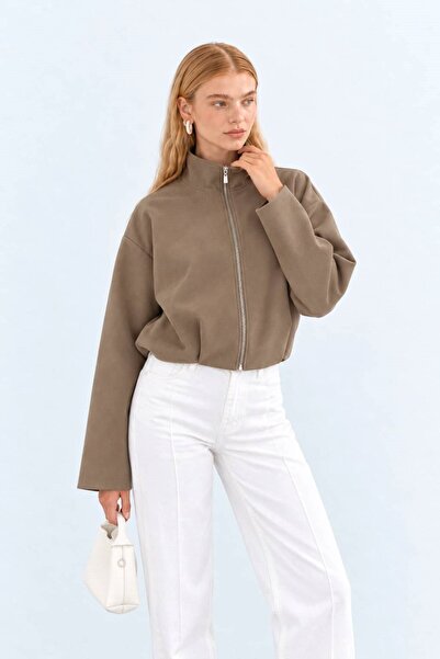 OHM OHEPMODA Zippered Lined Plain Women's Jacket