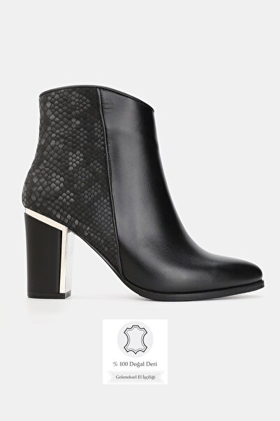 TUNAELLİ Women's Black Honeycomb Patterned Genuine Natural Leather 34-42 Size...