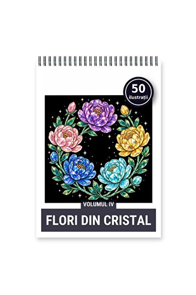Legendary Gifts Carte de colorat, 50 de ilustrații Flori din Cristal - Volumu...