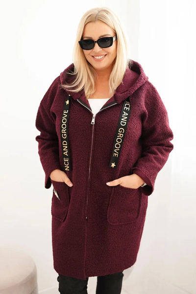 Kesi Hanorac supradimensionat Plum Plus Size pentru femei, din imitație de bl...