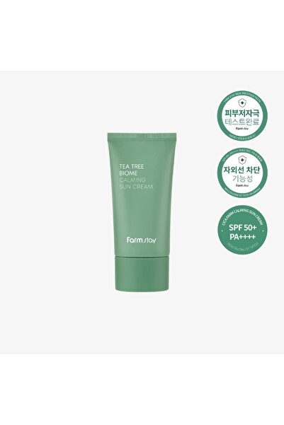Farmstay Cremă solară calmantă Farm Stay Tea Tree Biome, SPF50+/PA++++, 50 ml
