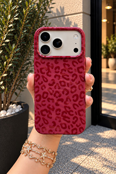 OVADA İphone 17 Pro Max / 18 Pro Max Uyumlu Leopar Desenli Silikon Telefon Kı...