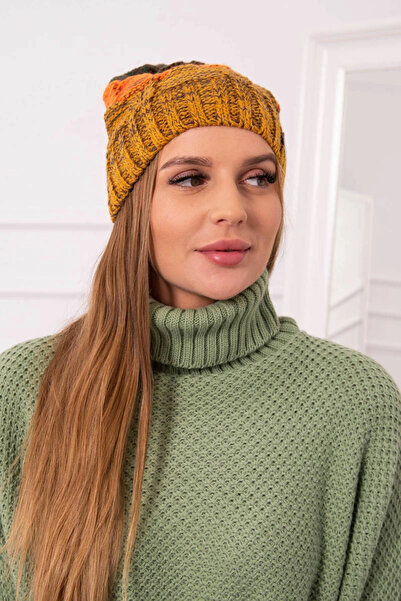 Kesi Șapcă de damă în culorile muștar, portocaliu și verde-albastru, cu fleece.