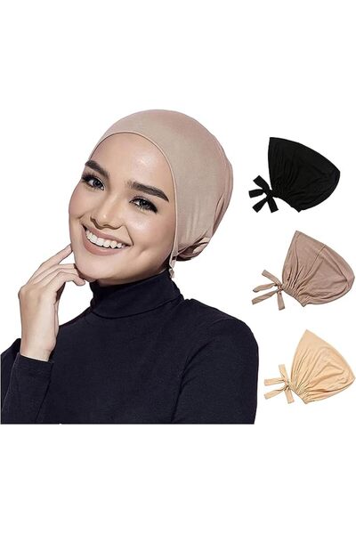 X SPRING Women Hijab Undercap, 3 PCS Islamic Under Hijab Cap, Comfortable Inn...