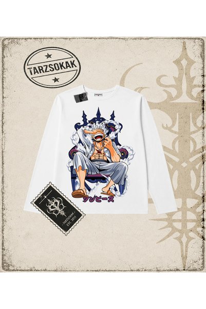 Tarzsokak One Piece Anime Characters Biskilet Collar Long Sleeve White