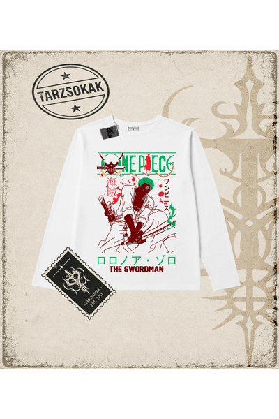 Tarzsokak One Piece Anime Characters Biskilet Collar Long Sleeve White